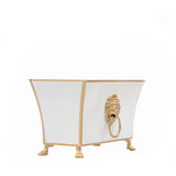 Regency Fluted Rectangle Paws & Claws Cachepot - White