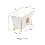 Regency Fluted Rectangle Paws & Claws Cachepot - White