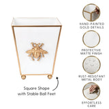 Regency Bee Square Cachepot Planter White