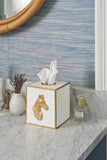 Regency Horse Head Tissue Box Cover - White