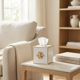 Regency Bee Tissue Box Cover White