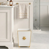Regency Bee Wastebasket White