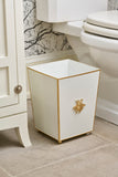 Regency Bee Wastebasket White