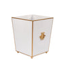 Regency Bee Wastebasket White