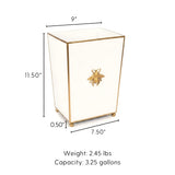 Regency Bee Wastebasket White