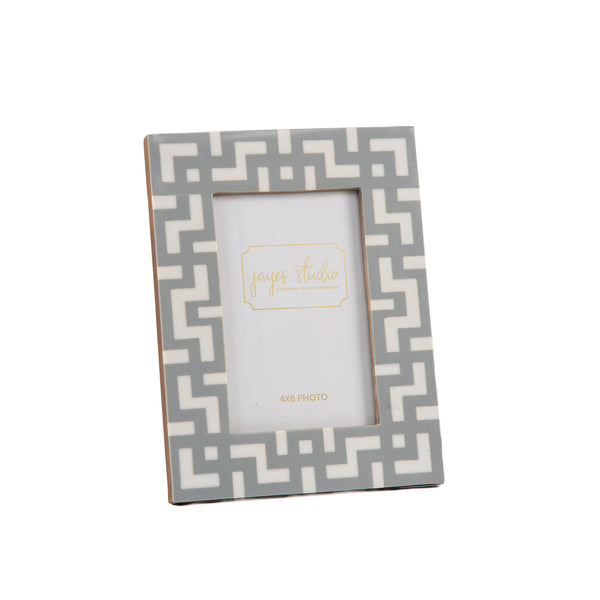 Greek Key Design Key Frame - Gray