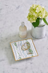 Emma Stripe Enameled Tori Trinket Tray - Blue & Green