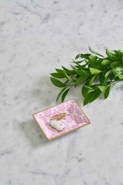 Lottie Enameled Landry Tray - Pink