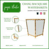 Mattie Chang Mai Square Wastebasket Taupe - Avail 5/15
