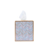 Herringbone Enameled Tissue Box Cover - Avail 8/1