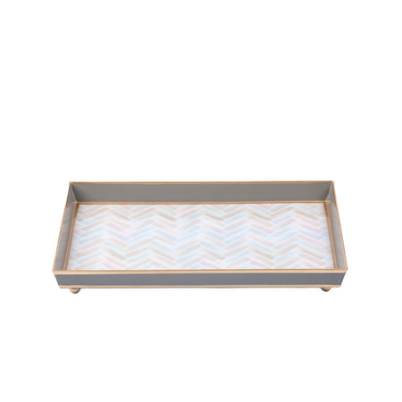 Kyoto Pagoda Enameled Jaye Tray - White & Red