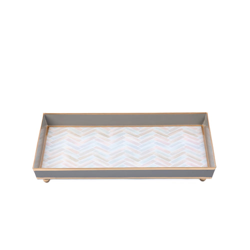 Herringbone Enameled Oliver Tray 8x12