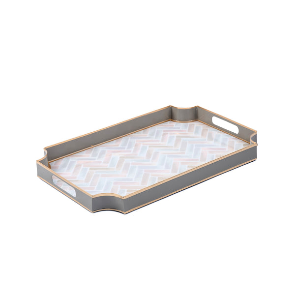 Herringbone Enameled Jaye Tray