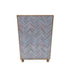 Herringbone Enameled Square Wastebasket