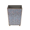 Herringbone Enameled Square Wastebasket