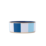 Cabana Stripe Enameled Pet Bowl - Blue & Light Blue