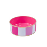 Cabana Stripe Enameled Pet Bowl - Pink & Light Pink