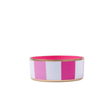 Cabana Stripe Enameled Pet Bowl - Pink & Light Pink