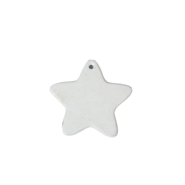 Checked Star Ornament - Red