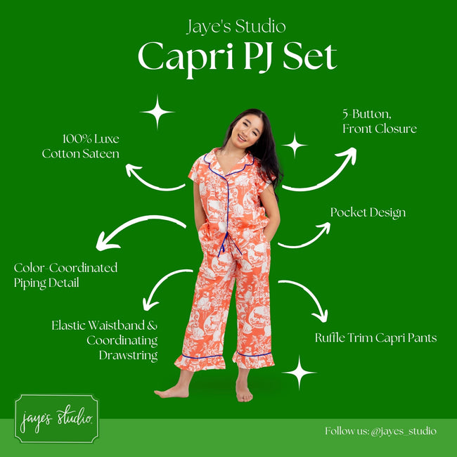 Imperial Treasures Luxe Sateen Capri Pajama Set