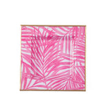 Palm Enameled Tori Trinket Tray - White & Pink