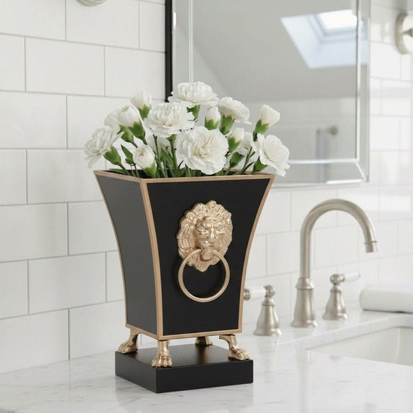 Paws & Claws Fluted Square Cachepot Planter Black