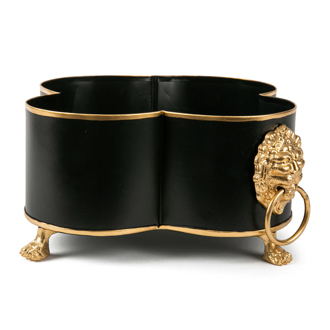 Paws & Claws Quatrefoil Cachepot Planter - Black