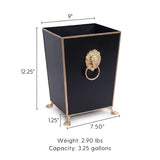 Paws & Claws Square Wastebasket Black