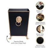 Paws & Claws Square Wastebasket Black