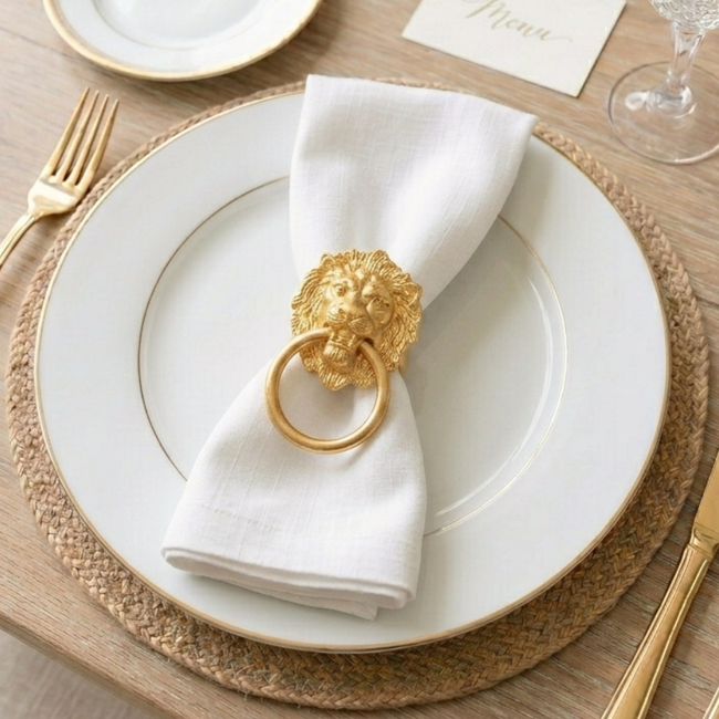 Lion Napkin Ring (4pk)