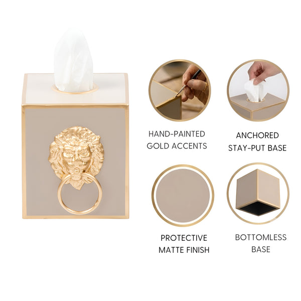 Paws & Claws Tissue Box Cover Natural