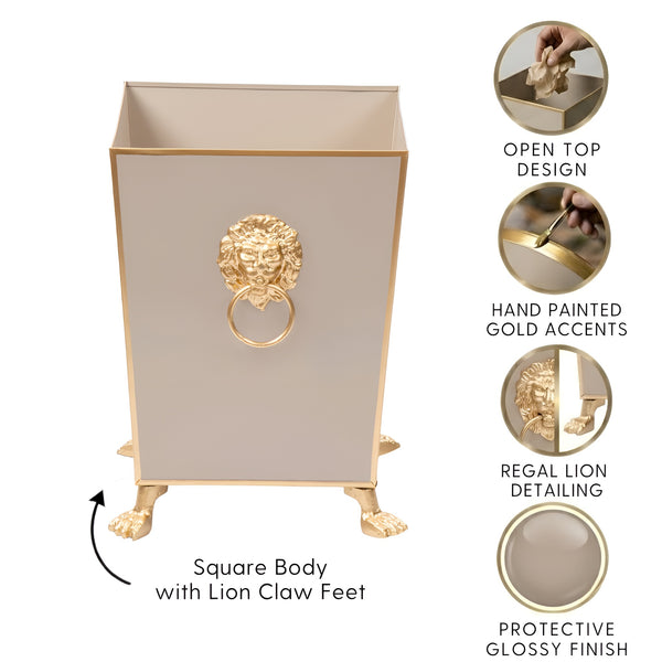 Paws & Claws Square Wastebasket Natural