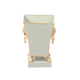 Paws & Claws Fluted Square Cachepot Planter Sage Green 6