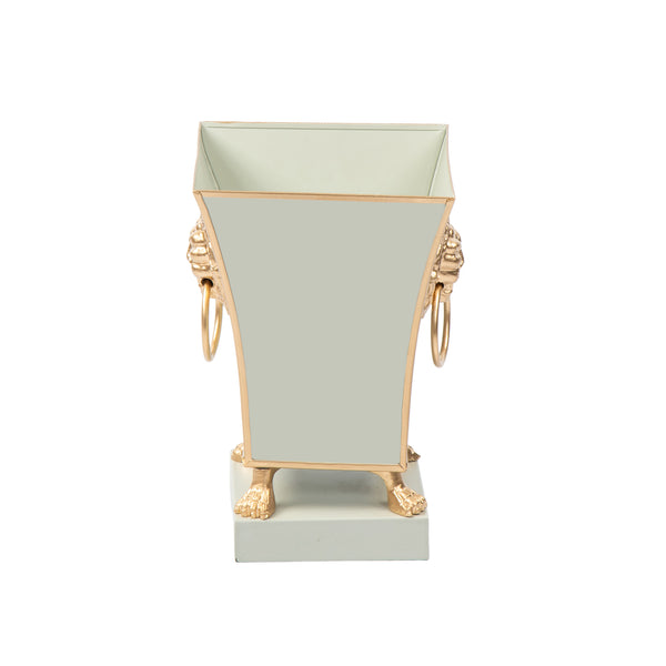 Paws & Claws Fluted Square Cachepot Planter Sage Green 6