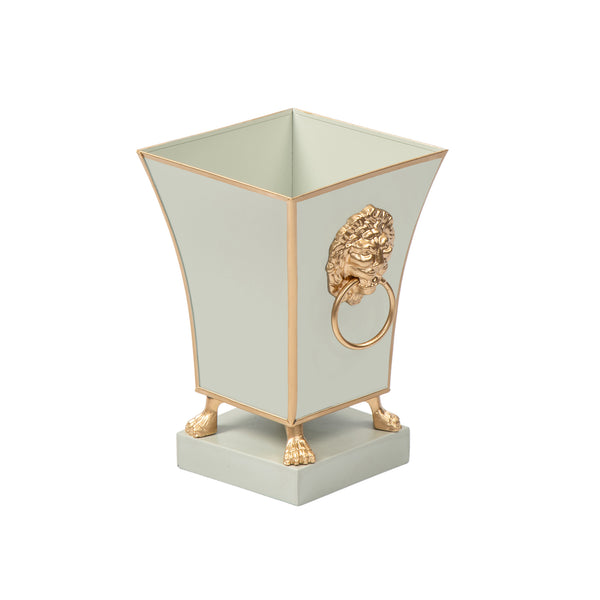 Paws & Claws Fluted Square Cachepot Planter Sage Green 6