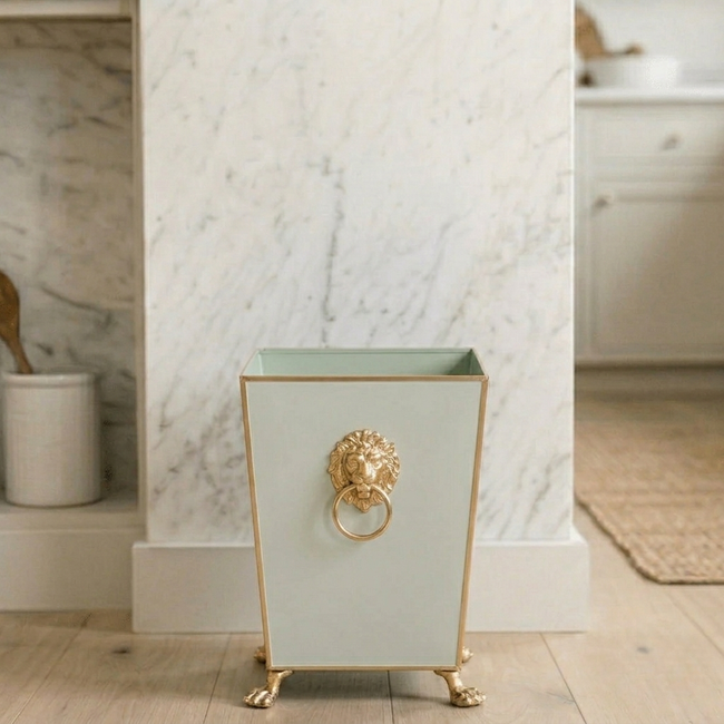 Paws & Claws Square Wastebasket Sage Green 9