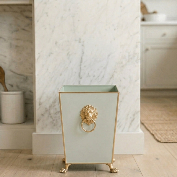 Paws & Claws Square Wastebasket Sage Green 9