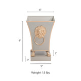 Paws & Claws Fluted Square Cachepot Planter Taupe