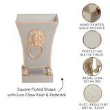 Paws & Claws Fluted Square Cachepot Planter Taupe
