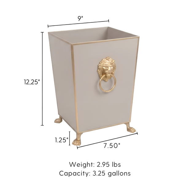 Paws & Claws Square Wastebasket Taupe