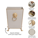 Paws & Claws Square Wastebasket Taupe