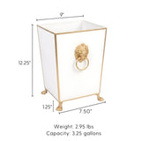Paws & Claws Square Wastebasket White