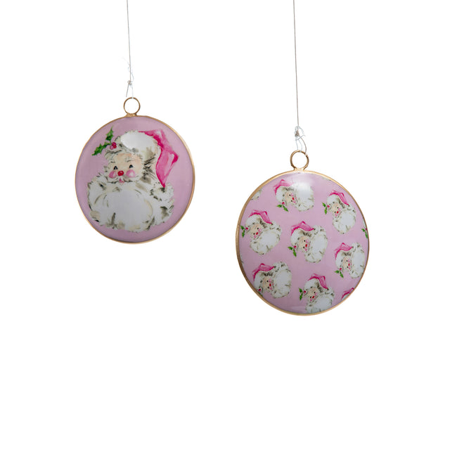 Jolly Santa Ornament (2pk)