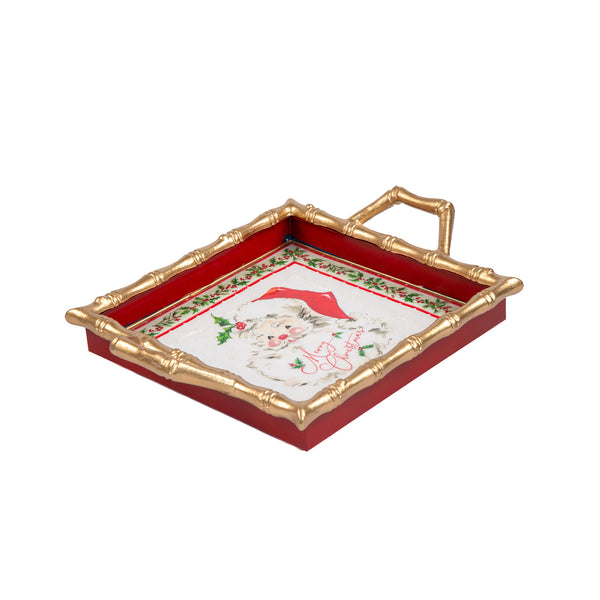 Merry Enameled Chang Mai Tray 12x12 - Red