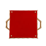 Merry Enameled Chang Mai Tray 12x12 - Red