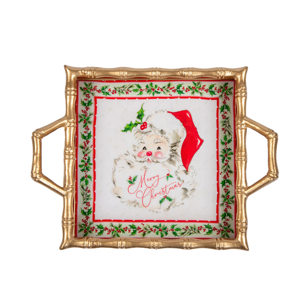 Merry Enameled Chang Mai Tray 12x12 - Red