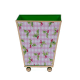 Holly Berry Enameled Square Cachepot Planter