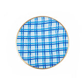 Preppy Plaid Enameled Charger (4pk) - Light Blue