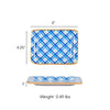 Preppy Plaid Enameled Laney Tray - Light Blue