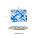 Preppy Plaid Enameled Laney Tray - Light Blue